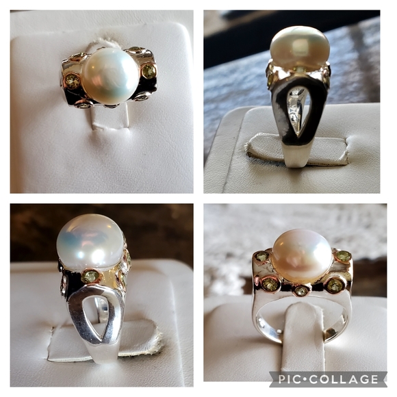 Genuine 11mm Cultured Pearl Ring Size 7 - Picture 3 of 8